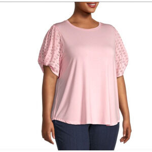 COOPER & ELLA Plus Eyelet-Sleeves Top